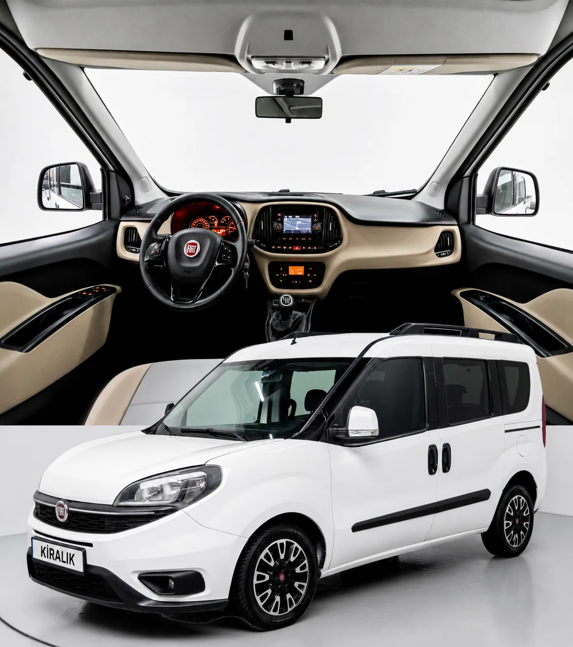 Fiat Doblo - Kokpit ve dış görünüm - Batı Rent A Car İzmir